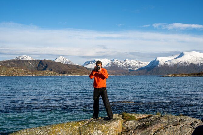 Arctic Fjord Roadtrip with Scenic Picnic from Tromso - Kvaløya beach picnic: warm drinks, vegan sandwich, and time to actually rest