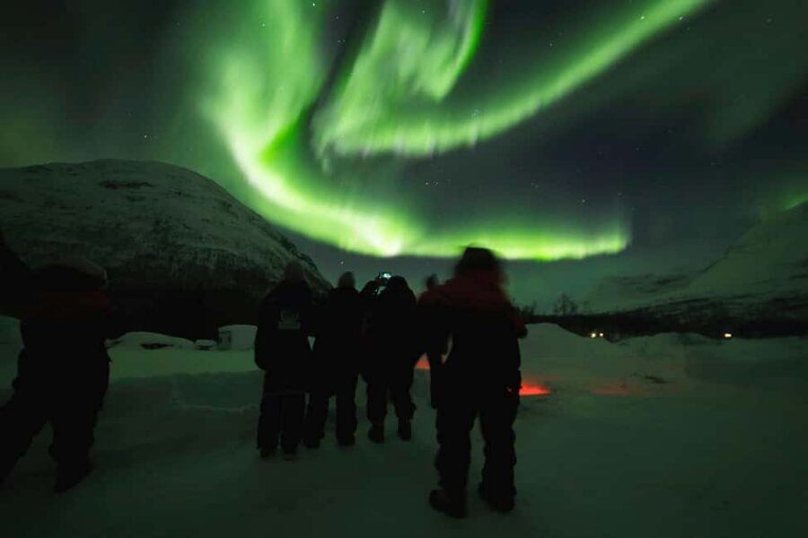 From Tromsø: Northern Lights Visit at Camp Tamok - Gear check: thermal suits, boots, mittens, and a warmer way to wait