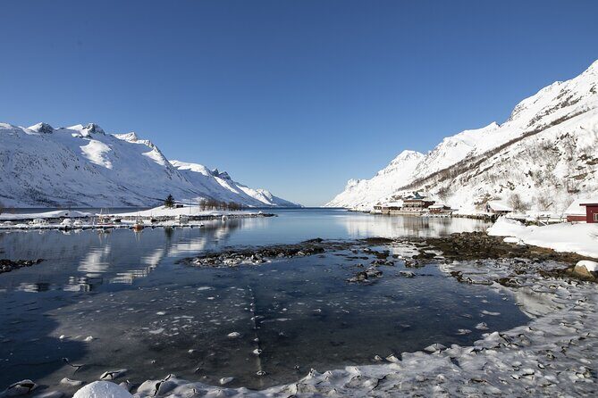Tromso fjords road trip with fire in grill cabin by the beach. - Kvaløya and Håkøya: the Tirpitz sinking viewpoint