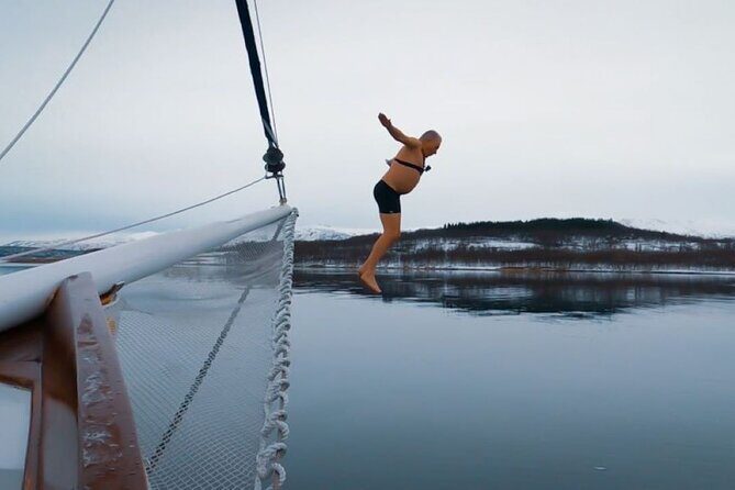 Tromso Luxury Sailing Yacht Polar Fjord Cruise with Lunch - Hot tub and polar plunge upgrade: the cold-to-hot plan